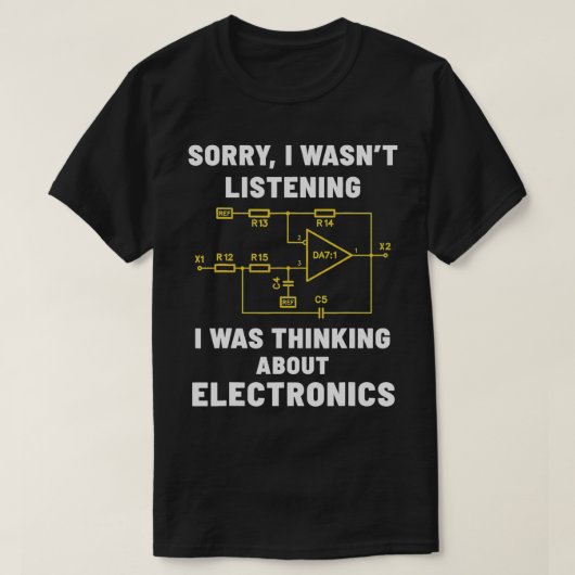 電子エンジニアギフト電気ギークおもしろい素子 Tシャツ (デザイン正面)