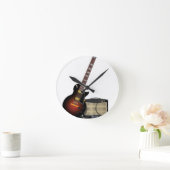 電子ギターとアンプ ラウンド壁時計 (ホーム)