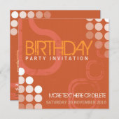 電子グランジなダンスパーティーの誕生日の招待状 招待状 (正面/裏面)