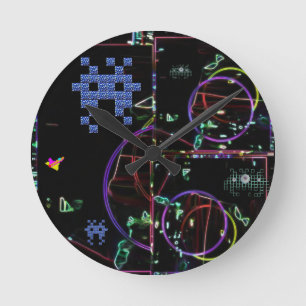 電子ゲームの滝 ラウンド壁時計