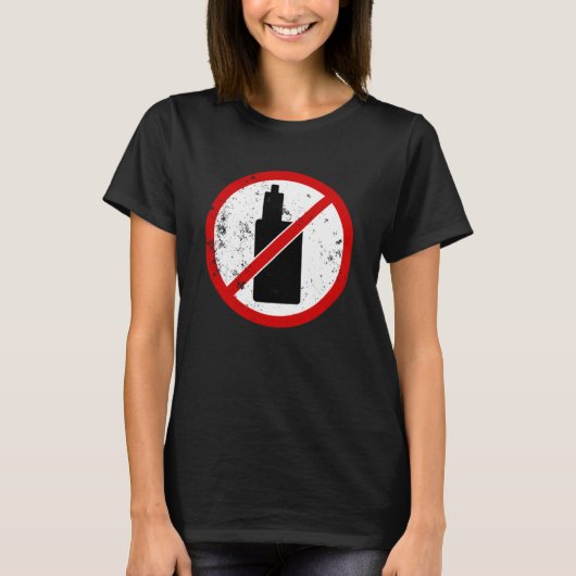 電子タバコ禁止サイン Tシャツ (正面)