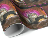 電子タブレットをベッドで見つめるゲンZ猫 ラッピングペーパー (ロールコーナー)