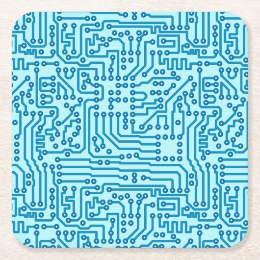 電子デジタル回路板 スクエアペーパーコースター (正面)