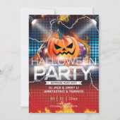 電子ネオン効果のジャック・オ・ランタン ハロウィン 招待状 (正面)