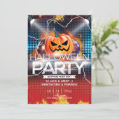 電子ネオン効果のジャック・オ・ランタン ハロウィン 招待状 (スタンド正面)