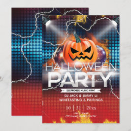 電子ネオン効果のジャック・オ・ランタン ハロウィン 招待状