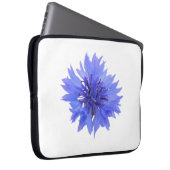 電子バッグと青いコーンフラワーデザイン ラップトップスリーブ (正面右)