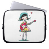 電子バッグウィムシー女遊の子のギター ラップトップスリーブ (正面)
