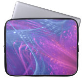 電子バッグブルーマゼンタ非対称フラクタル ラップトップスリーブ (正面)