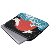 電子バッグ日本のコイ波の白鳥 ラップトップスリーブ (正面下部)