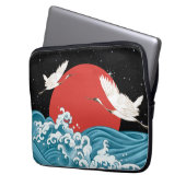 電子バッグ日本のコイ波の白鳥 ラップトップスリーブ (正面左)