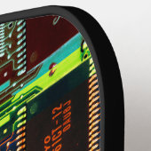 電子プリント回路カラフルギークカスタム ピックルボールラケット (左詳細)