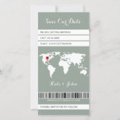 電子ボーディングパス宛先セージグリーン セーブザデート (正面)