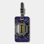 電子マザーボード回路の荷物のラベル ラゲッジタグ (正面縦)