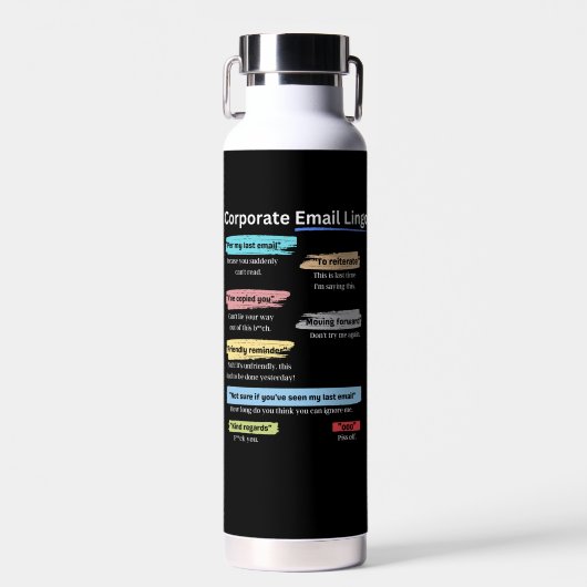 電子メおもしろい企業のール言語 ウォーターボトル (正面)