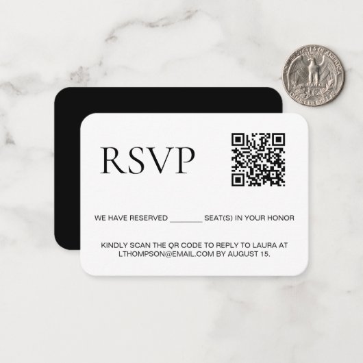 電子メールによるイベントカスタムQRコードへの応答 ノートカード (正面/裏面インサイチュ)