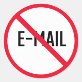 電子メールの赤い丸の記号なし |ラウンドスクラシックティッカー ラウンドシール (正面)