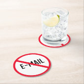 電子メールの赤い丸の記号なし |丸カスタムコースター ラウンドペーパーコースター (インサイチュ)