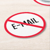 電子メールの赤い丸の記号なし |丸カスタムコースター ラウンドペーパーコースター (アングル)