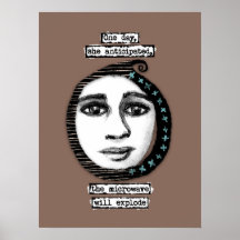 電子レンジでポスターのウォールアートが爆発する