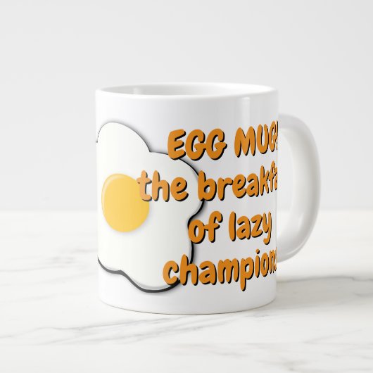 電子レンジスクランブルエッグマおもしろいグ引用文 ジャンボコーヒーマグカップ (正面右)