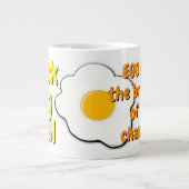 電子レンジスクランブルエッグマおもしろいグ引用文 ジャンボコーヒーマグカップ (正面)