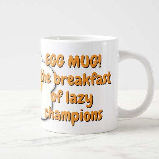 電子レンジスクランブルエッグマおもしろいグ引用文 ジャンボコーヒーマグカップ (右)
