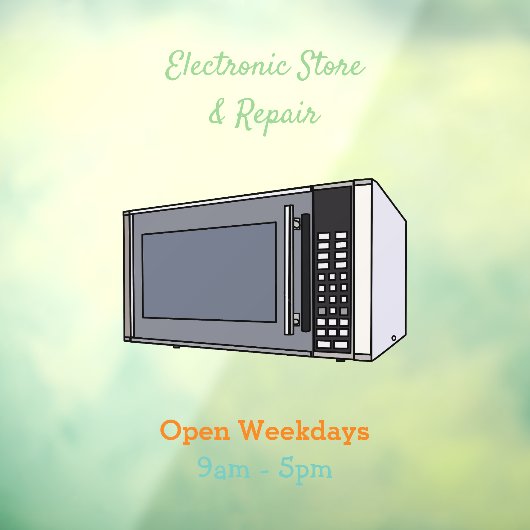 電子レンジ漫画イラストレーション ウィンドウサイン (シート3)