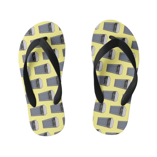 電子レンジ漫画イラストレーション キッズビーチサンダル (フットベッド)