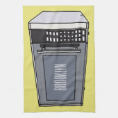 電子レンジ漫画イラストレーション キッチンタオル (縦)