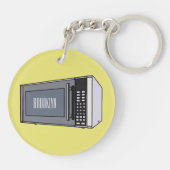 電子レンジ漫画イラストレーション キーホルダー (裏面)