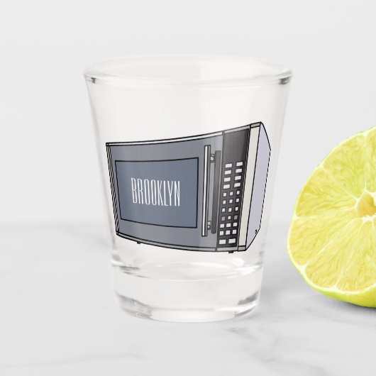 電子レンジ漫画イラストレーション ショットグラス (正面)