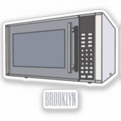 電子レンジ漫画イラストレーション シール (正面)