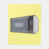 電子レンジ漫画イラストレーション フリースブランケット (正面)