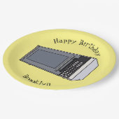 電子レンジ漫画イラストレーション ペーパープレート (アングル)