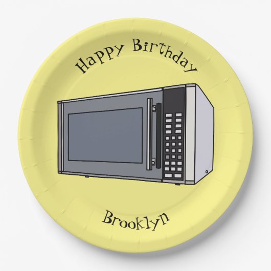 電子レンジ漫画イラストレーション ペーパープレート (正面)