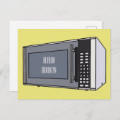 電子レンジ漫画イラストレーション ポストカード (正面/裏面)