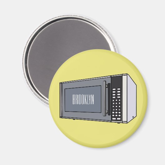 電子レンジ漫画イラストレーション マグネット (正面/裏面)