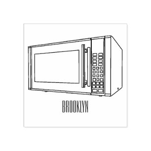 電子レンジ漫画イラストレーション ラバースタンプ