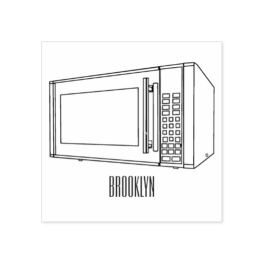 電子レンジ漫画イラストレーション ラバースタンプ (インプリント)