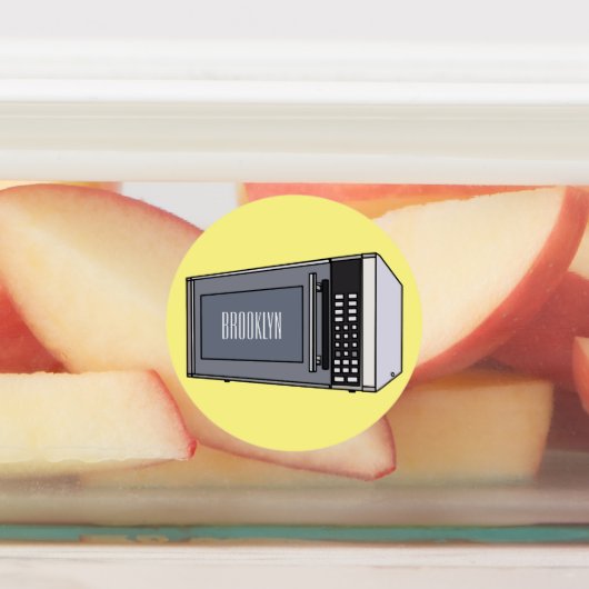 電子レンジ漫画イラストレーション ラベル (貼付)