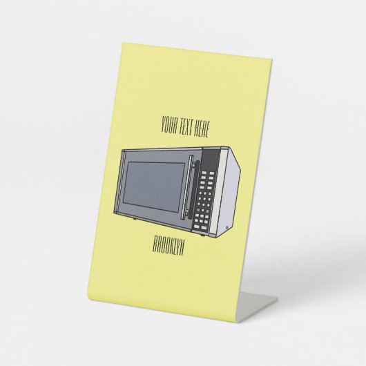 電子レンジ漫画イラストレーション 台座サイン (正面)