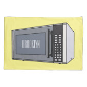 電子レンジ漫画イラストレーション 枕カバー (裏面)