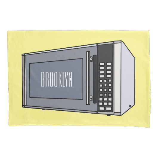 電子レンジ漫画イラストレーション 枕カバー (正面)