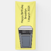 電子レンジ漫画イラストレーション 横断幕 (縦)