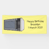 電子レンジ漫画イラストレーション 横断幕 (横)