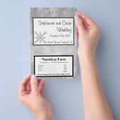 電子レンジ用ポップコーンのラッパー　グレーの雪の結晶 チラシ (ハンドル)