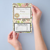 電子レンジ用ポップコーンラッパー 春 ピンク/グリーン 花柄 チラシ (ハンドル)