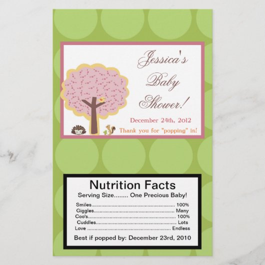 電子レンジPopcornラッパー愛と自然ガールウ チラシ (正面)