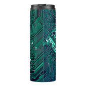 電子回路ボードの背景,抽象芸術,青 タンブラー (裏面)